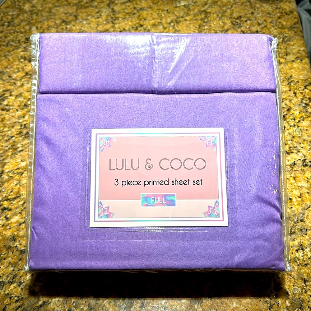 LULU & COCO Purple - 3 Piece Sheet Set